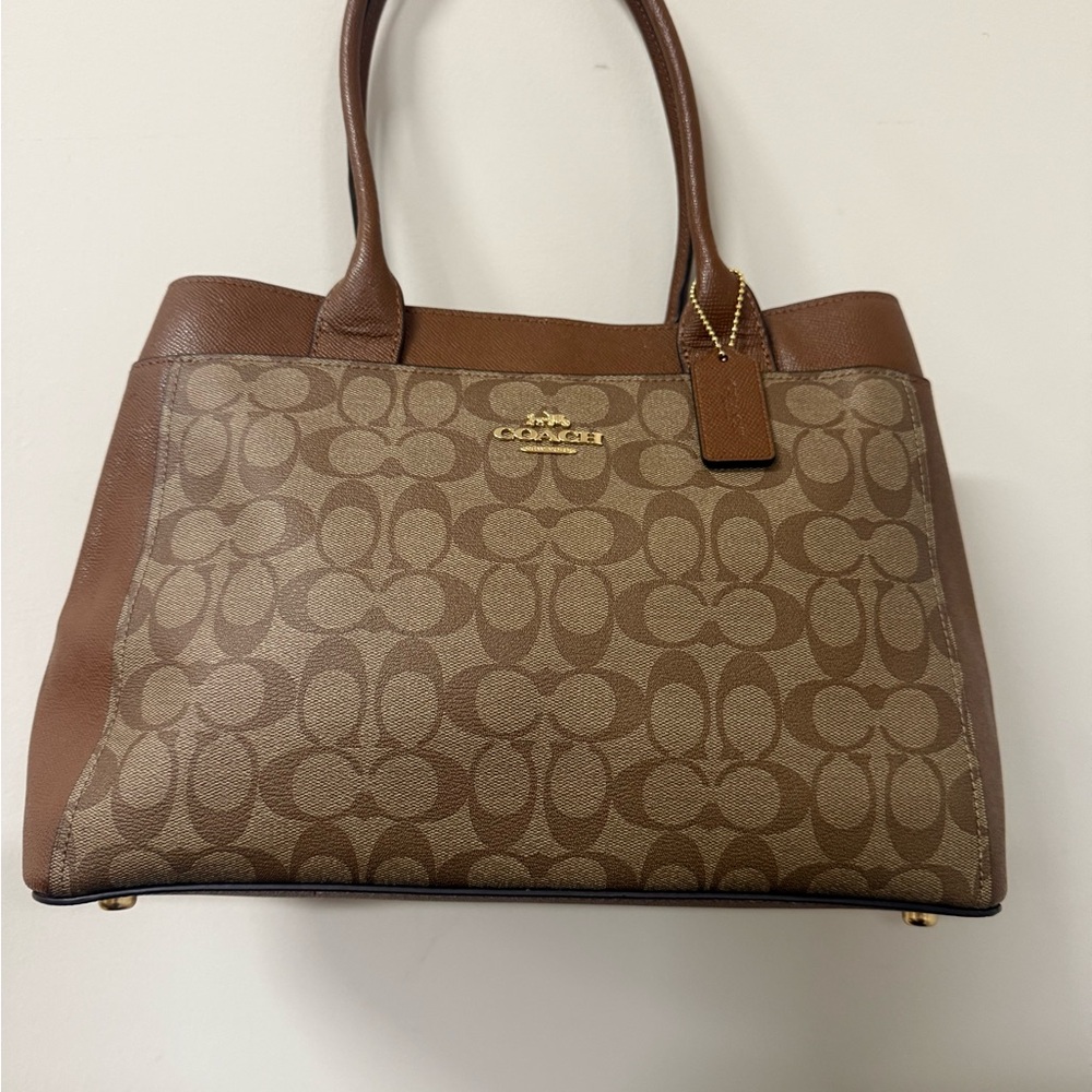 Coach Tan and Brown Signature Tote